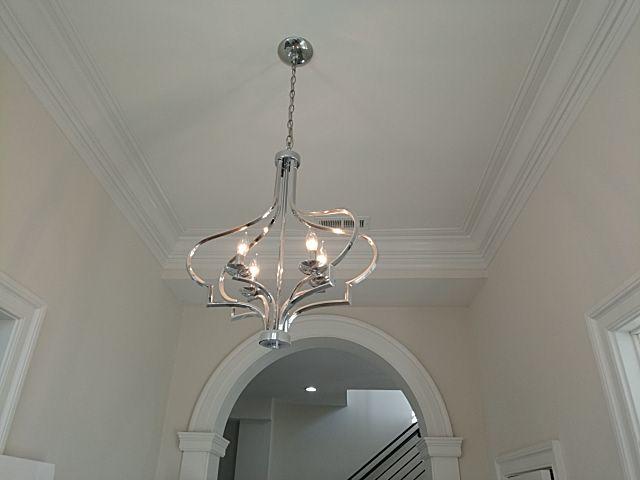 Foyer with chrome light