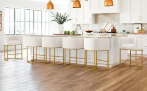 white and gold Barstools