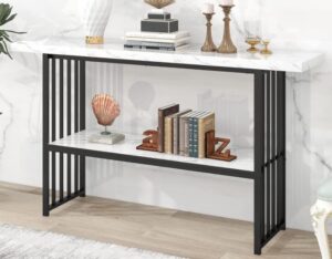 black and white entry table