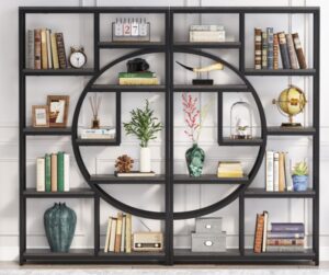 bookshelf with circle middle