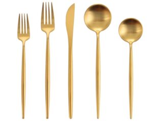 gold silverware set