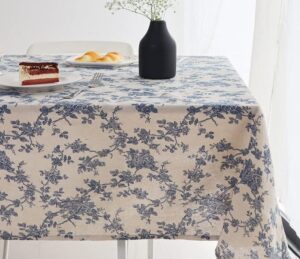 vintage blue floral table cloth