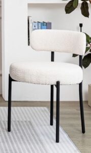 white and black dining chair