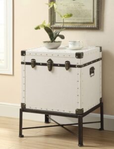 white vintage storage accent table