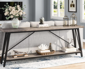 Long rustic sofa table